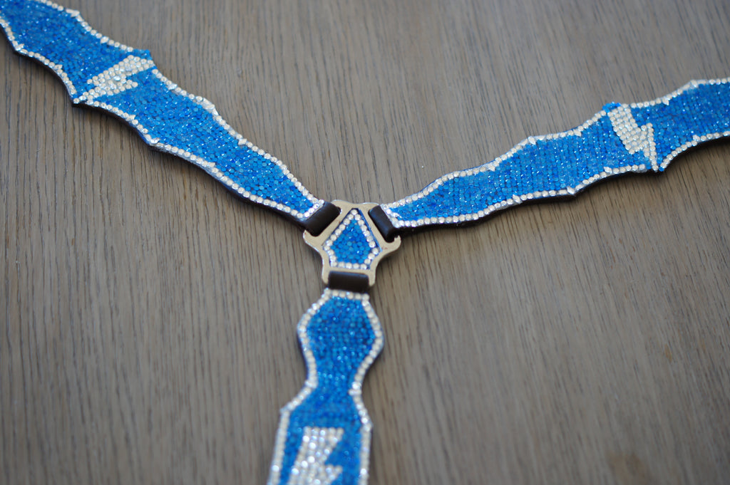 Blue & White Lightning Bolt Breastcollar