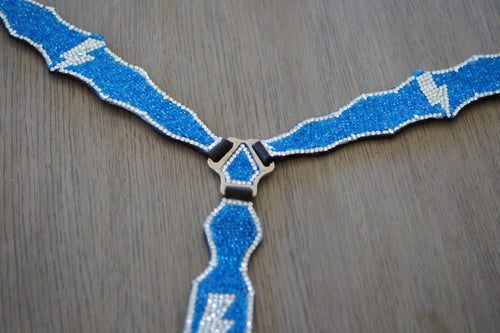 Blue & White Lightning Bolt Breastcollar
